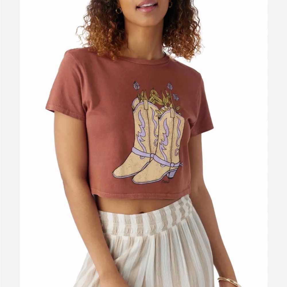 O'Neill Brown Graphic Crop Top